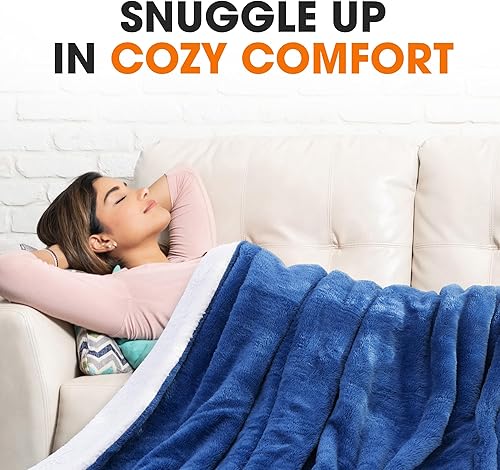 Miniatura 5 de Cheer Collection Manta de microsherpa para sofá, dormitorio, sala de estar, viajes, terciopelo suave de lujo, decoración elegante del hogar, manta