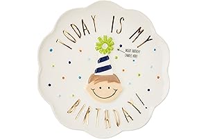 Mud Pie Birthday Boy Celebration Candle Plate, 8 x 8