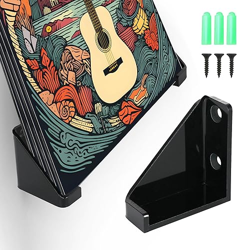 LANXGNAN Estante de pared de vinilo negro, soporte de exhibición de discos de vinilo acrílico para mostrar tu lectura diaria de LP en la oficina y