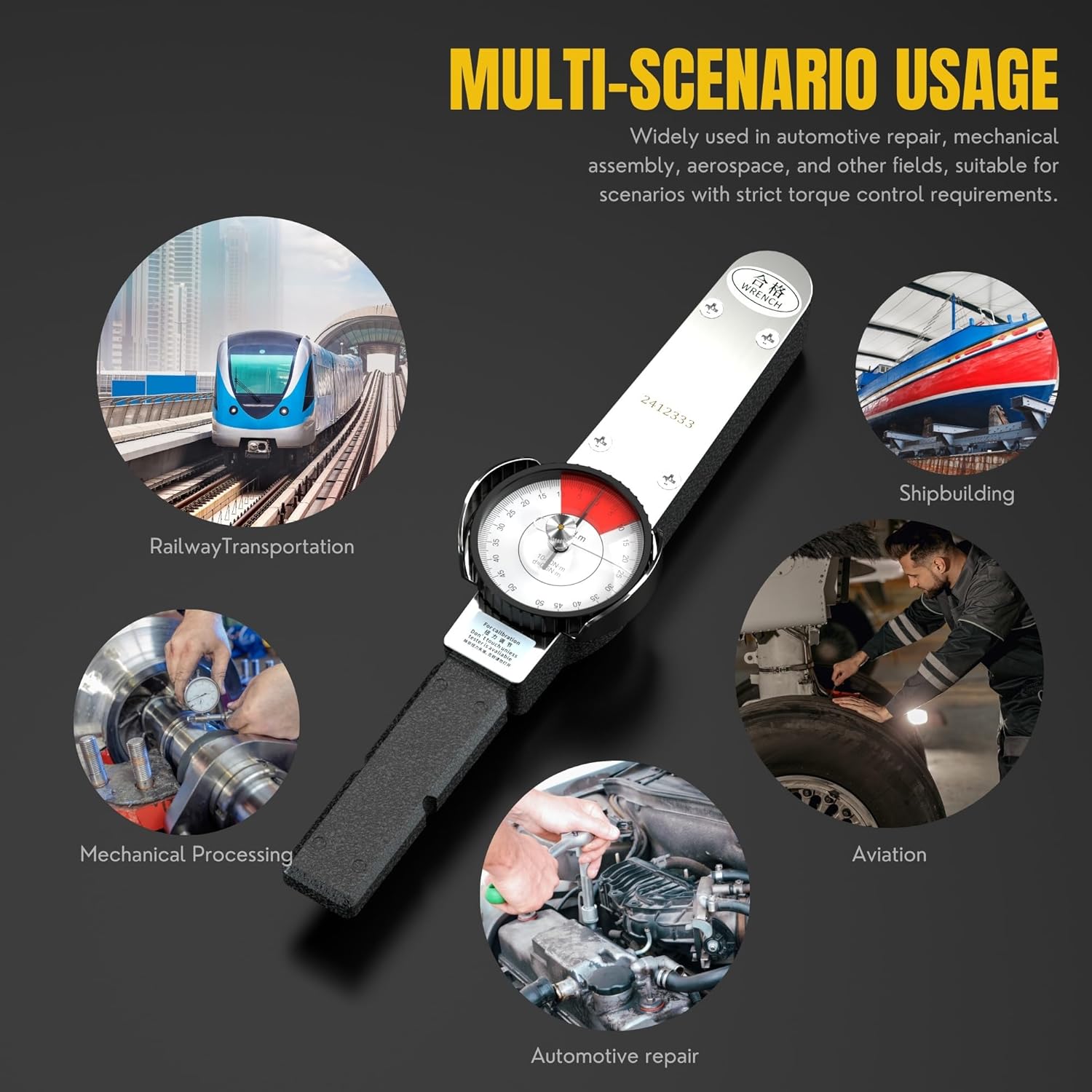 Generic 1/2 in Torque Wrench, 10-50 N.m TLB Dial, 3% Accuracy