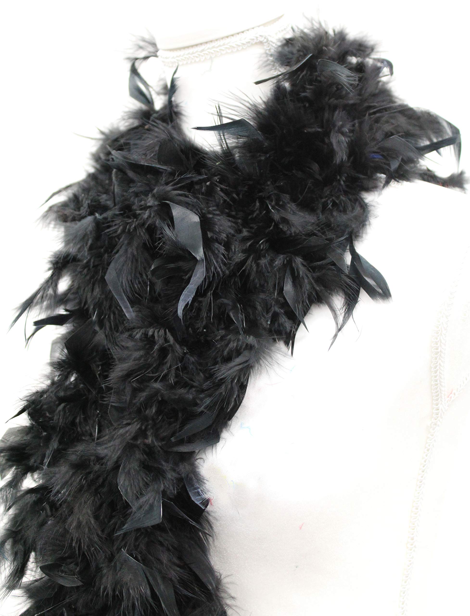 65g 72" Turkey Chandelle Feather Boas - BLACK
