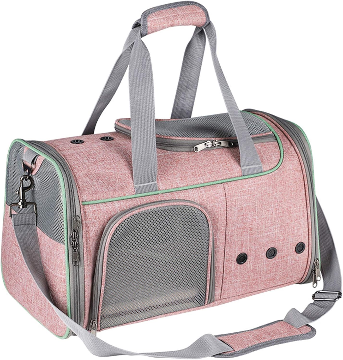 Pet Carrier Cat Carriers, Airline Approved Soft Sided Pet Travel Carrying Handbag Collapsible 17 Lbs Dog Carrier Kennel with Mesh Window for Small Medium Cats Dogs Puppies Kitten