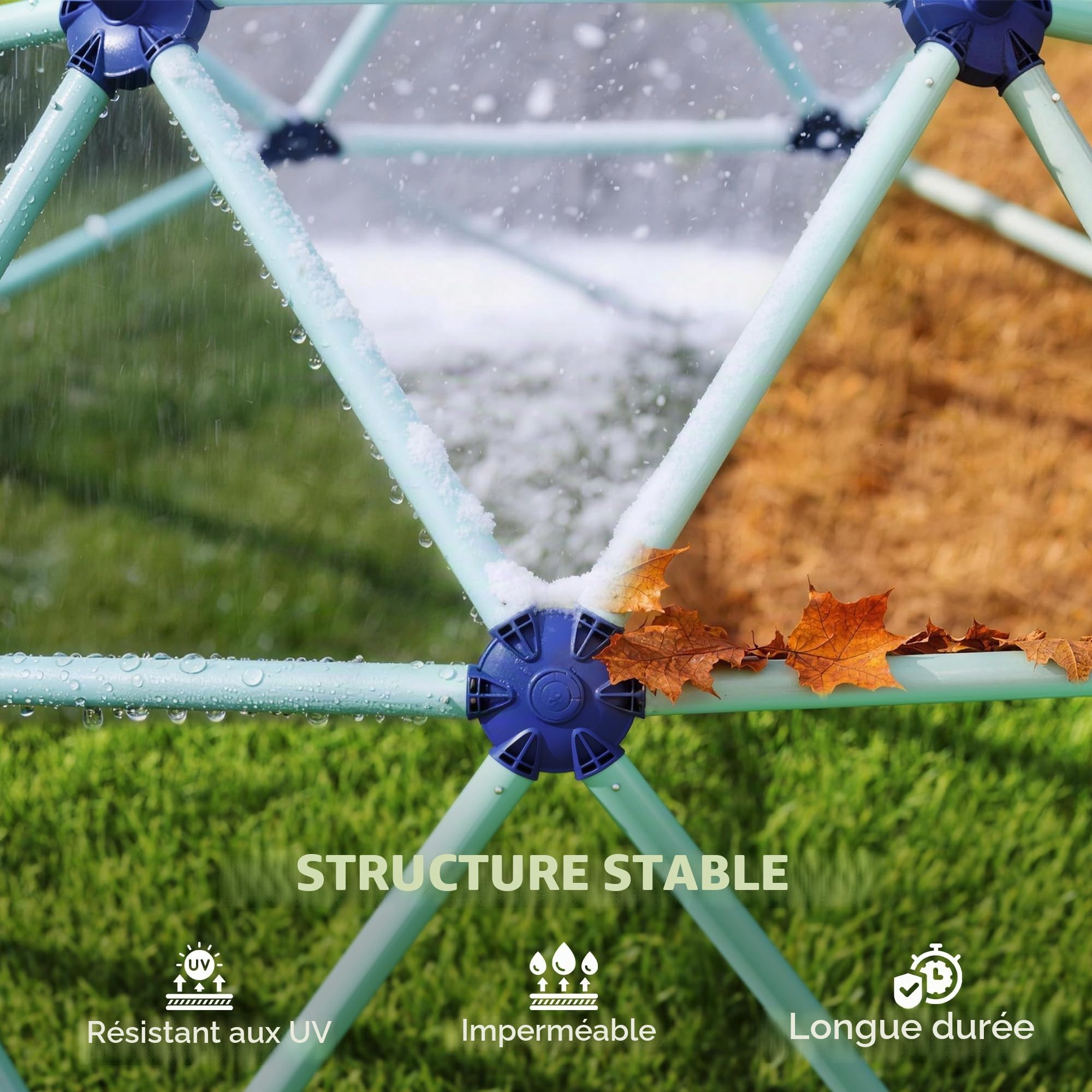 AIYAPLAY Dôme d'escalade Ø182,5 cm Structure d'escalade d'extérieur Résistant aux UV, imperméable Dôme d'escalade pour Enfants jusqu'à 90 kg, Aire de Jeux d'extérieur pour Enfants de 3 à 8 Ans