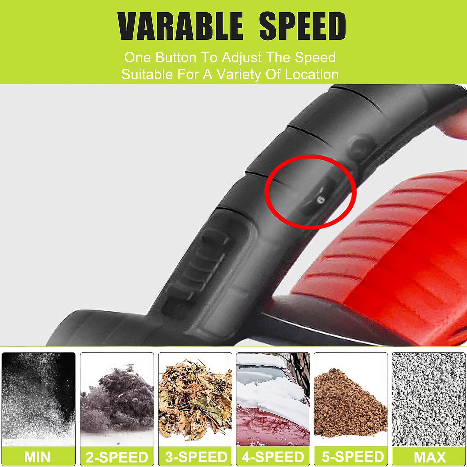 Soplador de Hojas y triturador de vacío inalámbrico de 40 V, Aspirador y sopladores de jardín, Kit de soplador con batería sin escobillas de 6 velocidades con Bolsa recolectora de 40 L, 156 CFM
