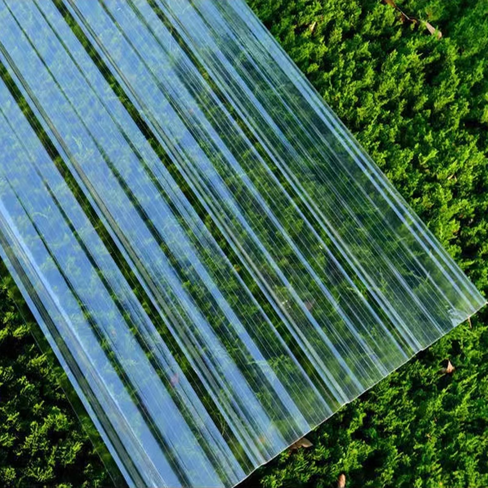 Kefu01 9 Pcs Corrugated Roofing Sheet,Clear Roof Sheet,Roof Panels Profile Sheet,Fiberglass Daylighting Panels,Replacement Shed Panel,Shade And Waterproof Impact Resistance,Easy To Bend (0.9X1.7m/35X67in,)