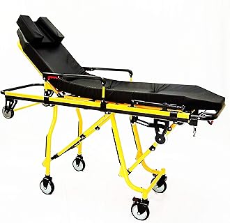 MS3C-200S Professional Ambulance Stretcher, IV Pole, One Man Vehicle Loading, Collapsable Side Rail, Weight Capacity 350 lbs