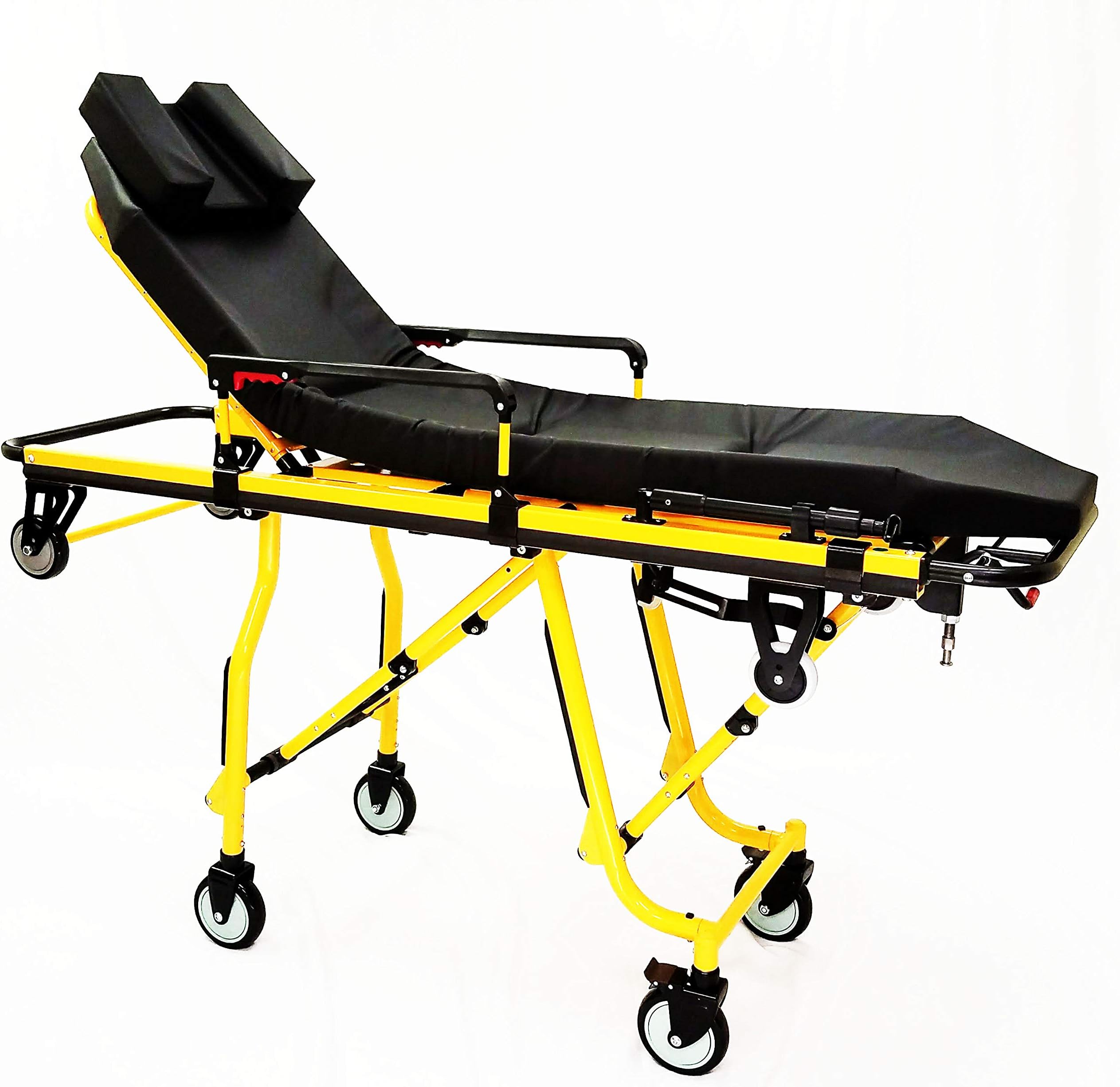 MS3C-200S Professional Ambulance Stretcher, IV Pole, One Man Vehicle Loading, Collapsable Side Rail, Weight Capacity 350 lbs