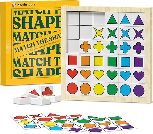 Keeping Busy Match The Shapes Brain Games for Seniors with Dementia Activities for Seniors | Alzheimers Activities for Dementia Patients Elderly Games for Older Adults Alzheimers Products for Elderly