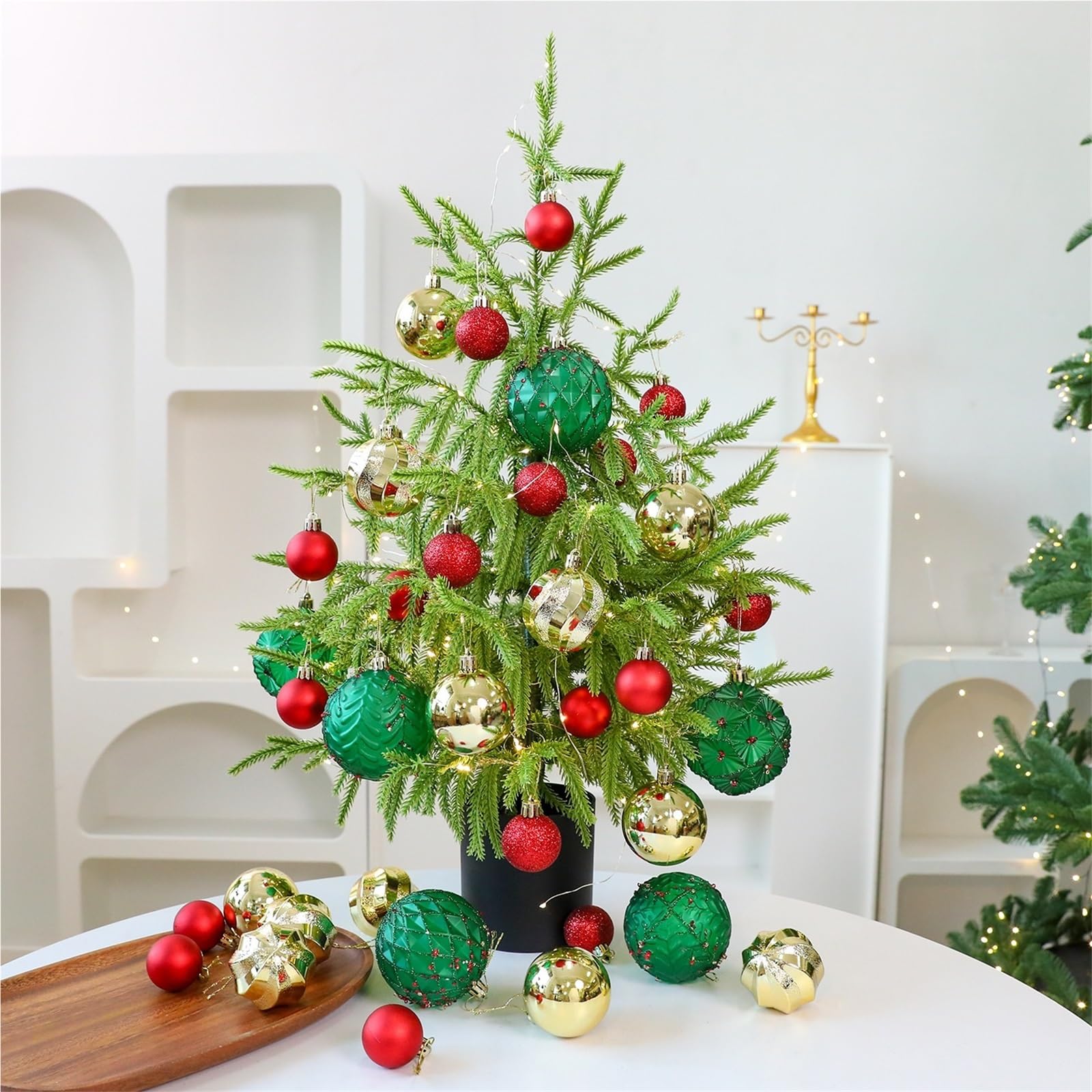 Baumschmuck 36 Stück Dekorative Weihnachtskugeln Aus Kunststoff Weihnachtskugeln(Multi-Colored C)