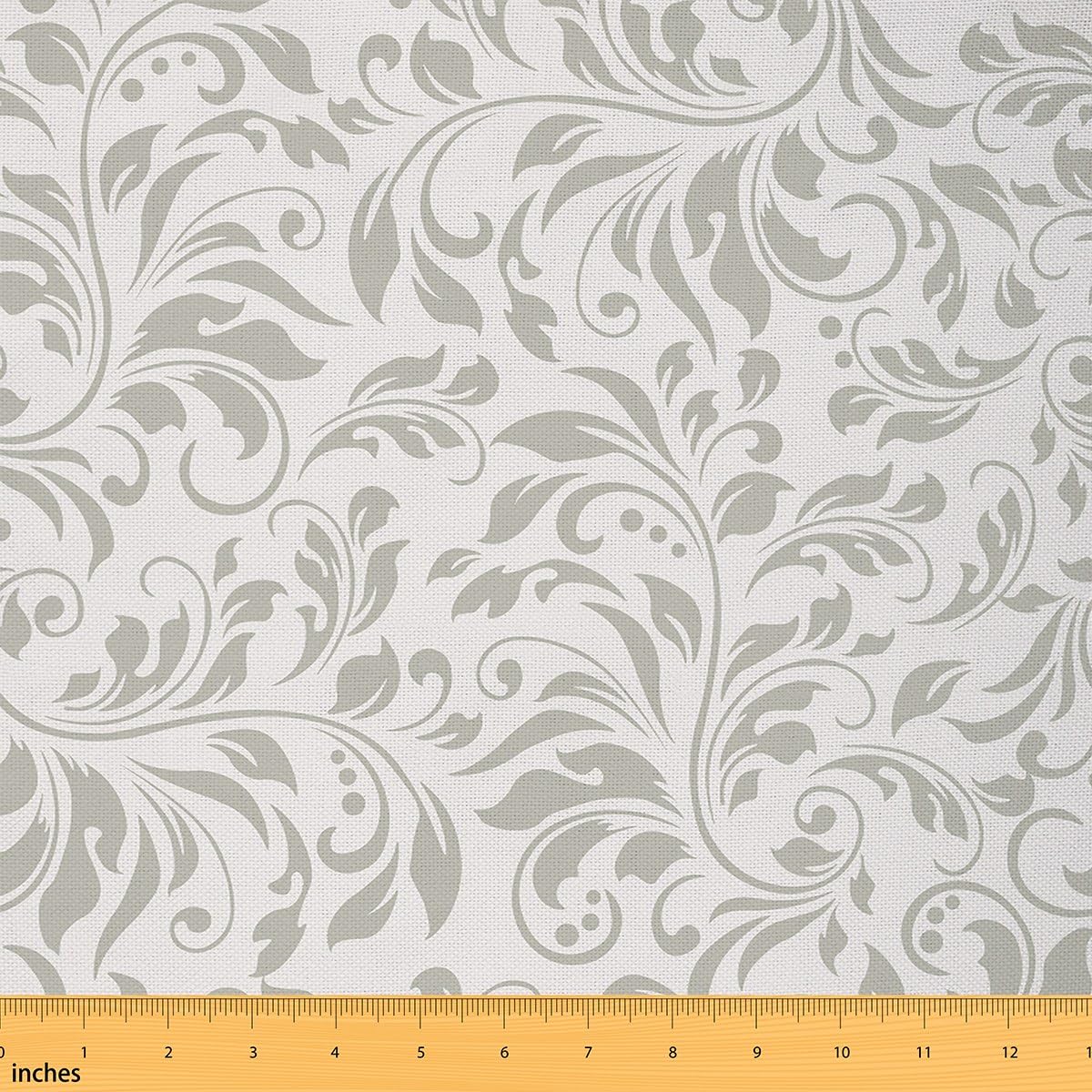 Retro Green Leaves Fabric by The Yard,Hand Draw Botanical Leaves Rustic Style Decorative Fabric,Farmhouse Style Indoor Outdoor Fabric for Chairs,Garden Decor Plants DIY Crafts,1 Yard