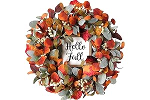 Bibelot Hello Fall Wreath for Front Door
