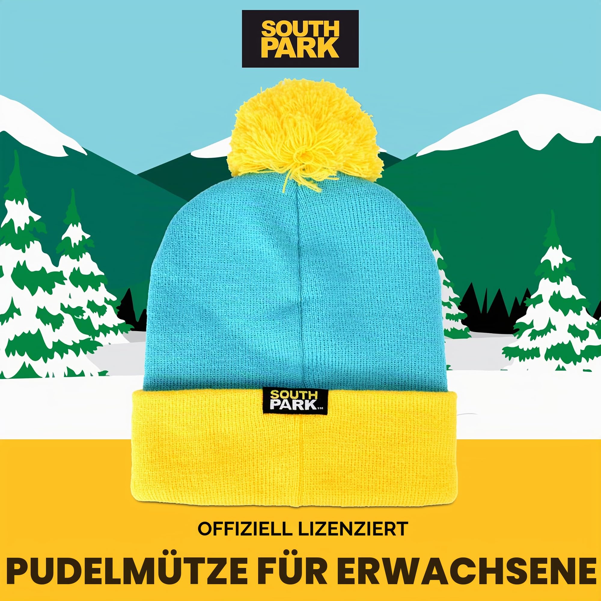 Cosplay-Kopfbedeckungen für South Park-Charaktere, Stan Marsh, Kyle Broflovski, Eric Cartman und Kenny McCormick Designs