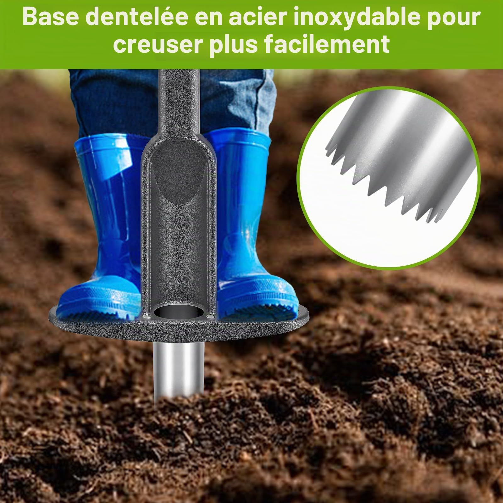 Outil De Plantation De Bulbes De Tulipes Couteau à Gazon, Pelle à Main pour Pelouse Et Jardin, avec PoignéE Souple en Caoutchouc pour Creuser des Trous pour Planter des Bulbes De Fleurs