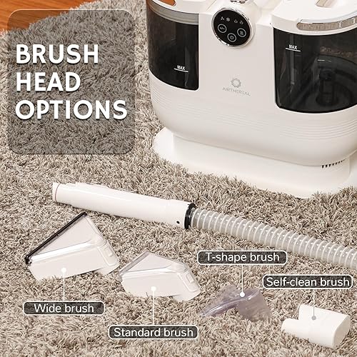 Miniatura 4 de Airthereal Limpiador de manchas de tapicería portátil, máquina limpiadora de alfombras de calefacción instantánea, máquina de champú con