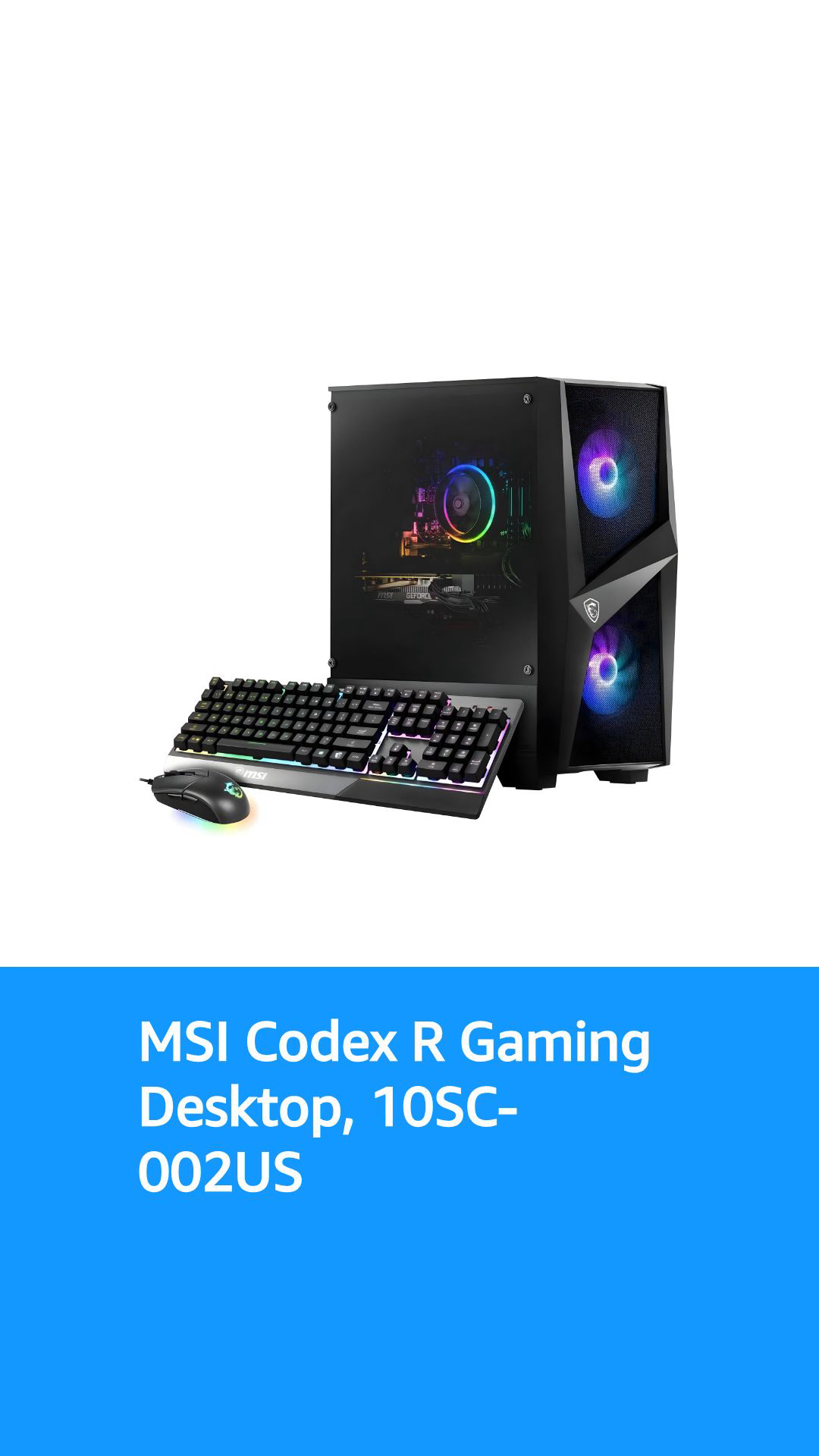 MSI Codex R Gaming Desktop, Intel Core i7-10700F, GeForce RTX 2060