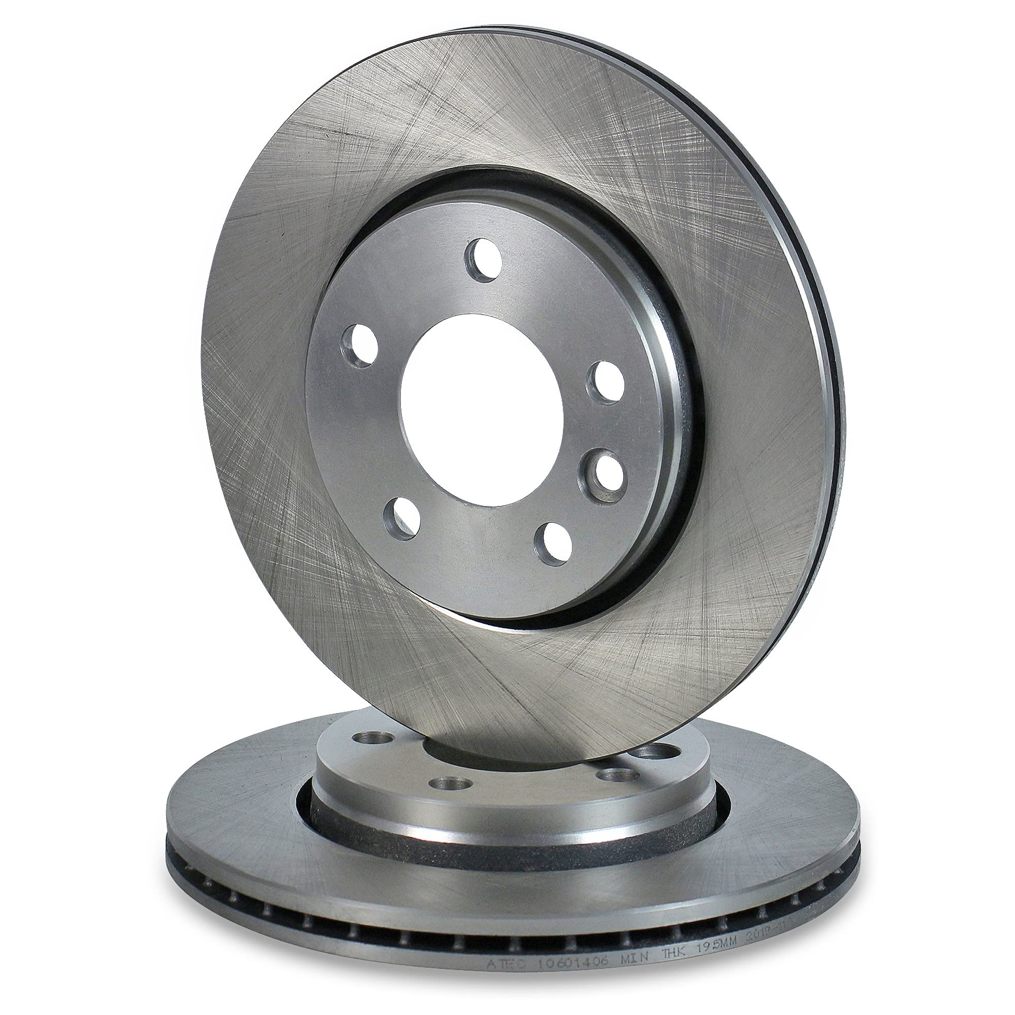ATEC GERMANY Juego de freno trasero incl. discos de freno Ø mm ventilados + pastillas de freno y pinza de freno trasero Compatible con VW MULTIVAN T5, T6 TRANSPORTER T5, T6, CARAVELLE T6