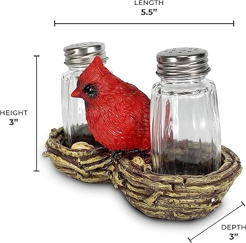 Miniatura 68 de River's Edge Juego de salero y pimentero, de resina de polímero, pintado a mano. Cocodrilo (Alligator),Bass,Oso y abejas,Azul Cangrejo,Bobber,Bull