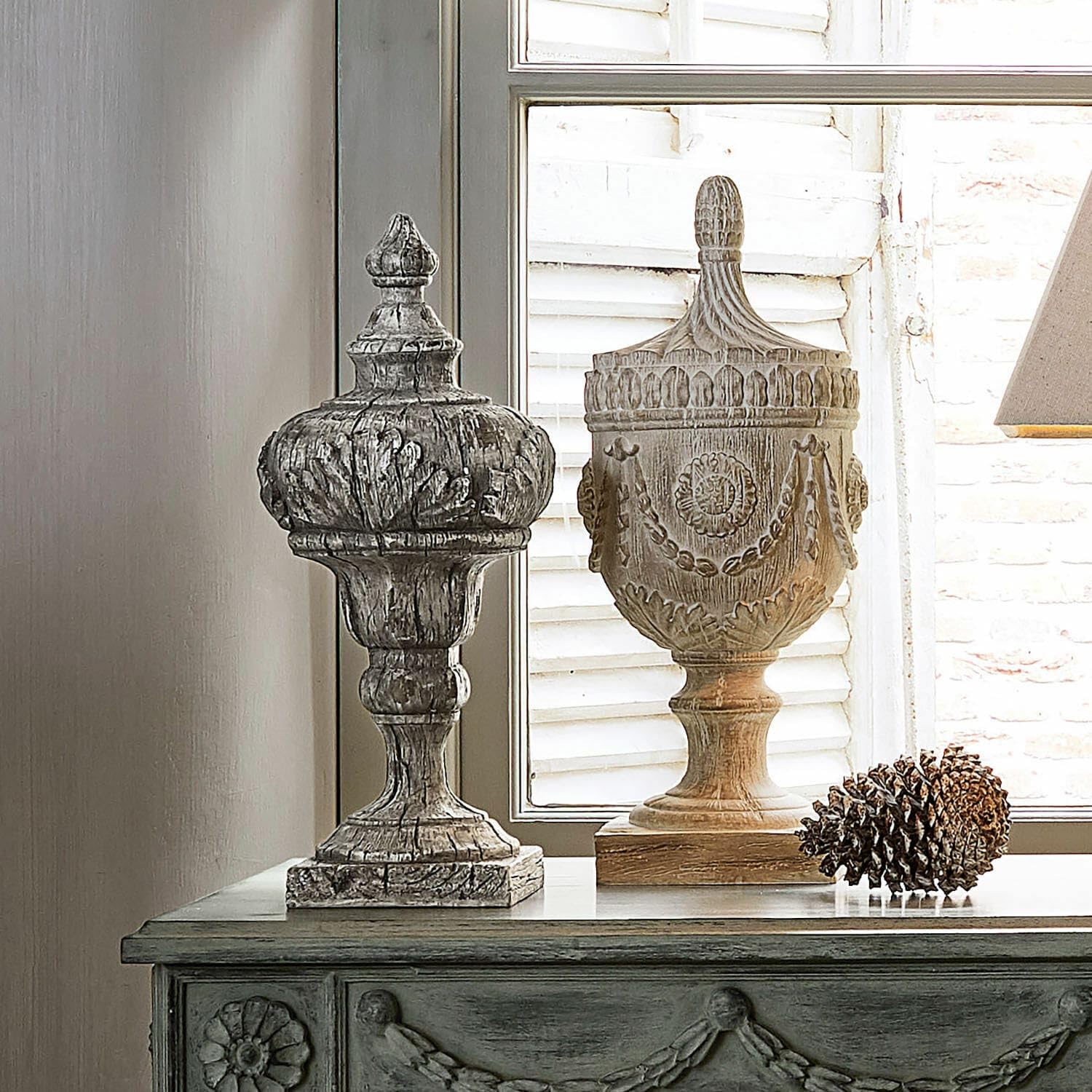 Loberon Licia Oggetto Decorativo - Oggetto Molto Artistico - Carattere Antico, Beige Antico