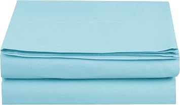 Elegant Comfort Premium Hotel Quality 1-Piece Flat Sheet, Luxury and Softest 1500 Premium Hotel Quality Microfiber Bedding Flat Sheet, Wrinkle-Free, Stain-Resistant, Twin/Twin XL, Aqua