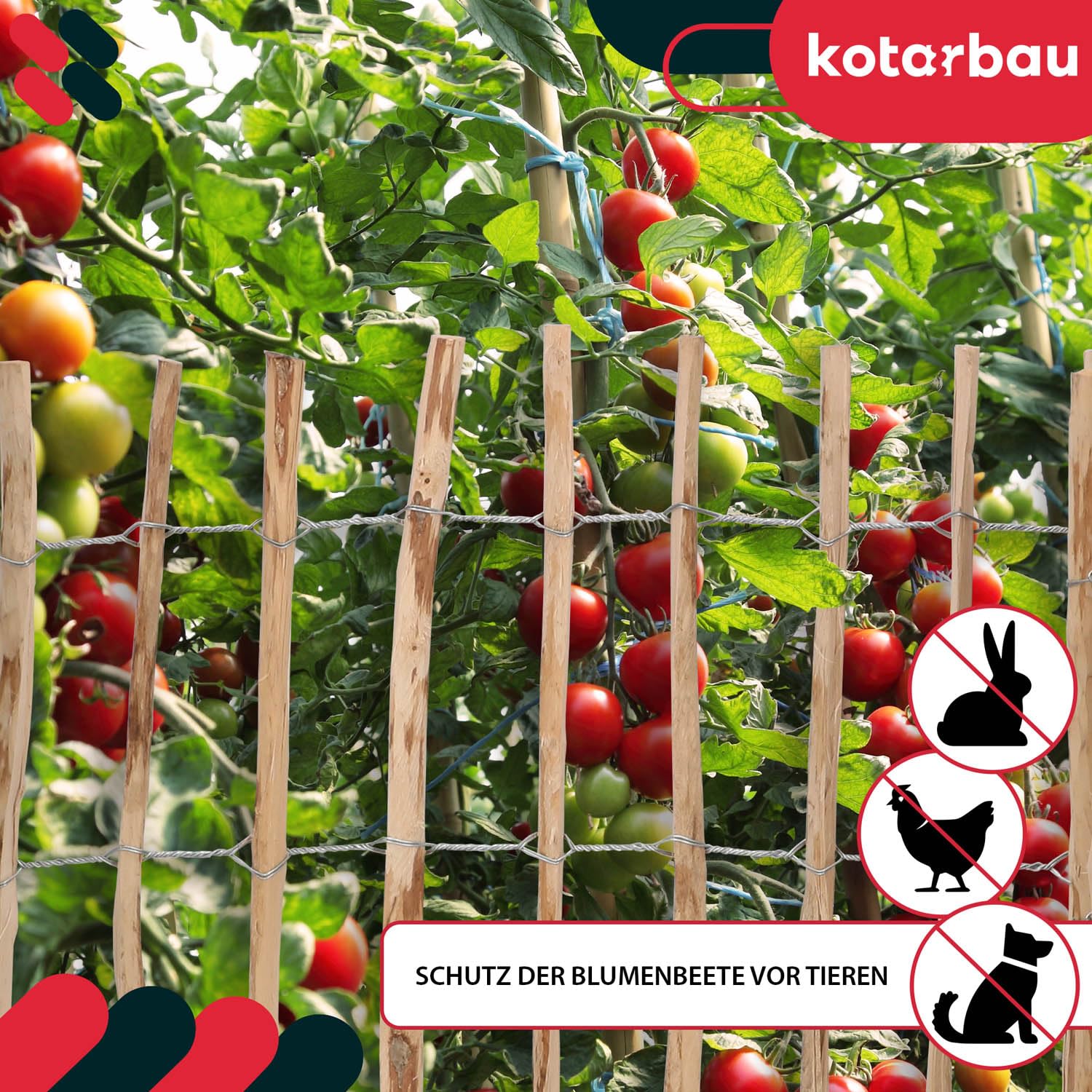 KOTARBAU® Valla de estacas de madera, 0,8 m x 5 m, Madera de avellano natural, Vallado enrollable, Valla de listones de madera unida con alambre, Valla para crear una barrera en jardín