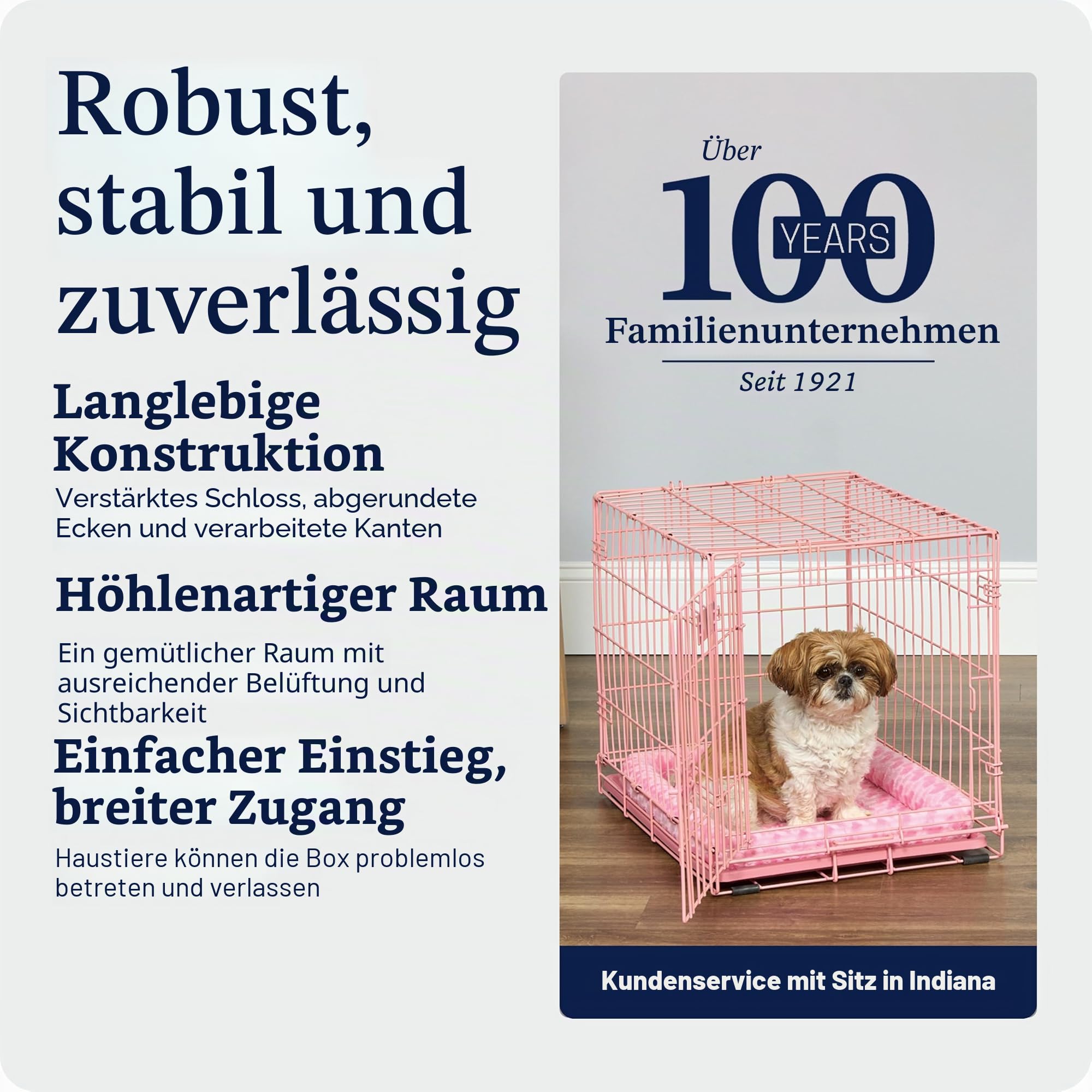 MidWest Homes for Pets Pink Fashion iCrate Hundebox mit einer Tür, zusammenklappbar, verbesserte Sicherheit, inklusive auslaufsicherer Bodenwanne, Trennwand, Griff, Gummifüße, 61 cm, rosa