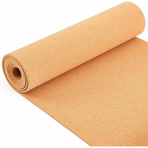 Pangda 24in x 10ft Multi-Purpose Cork Roll, 1/4" Thick Cork Sheet for DIY