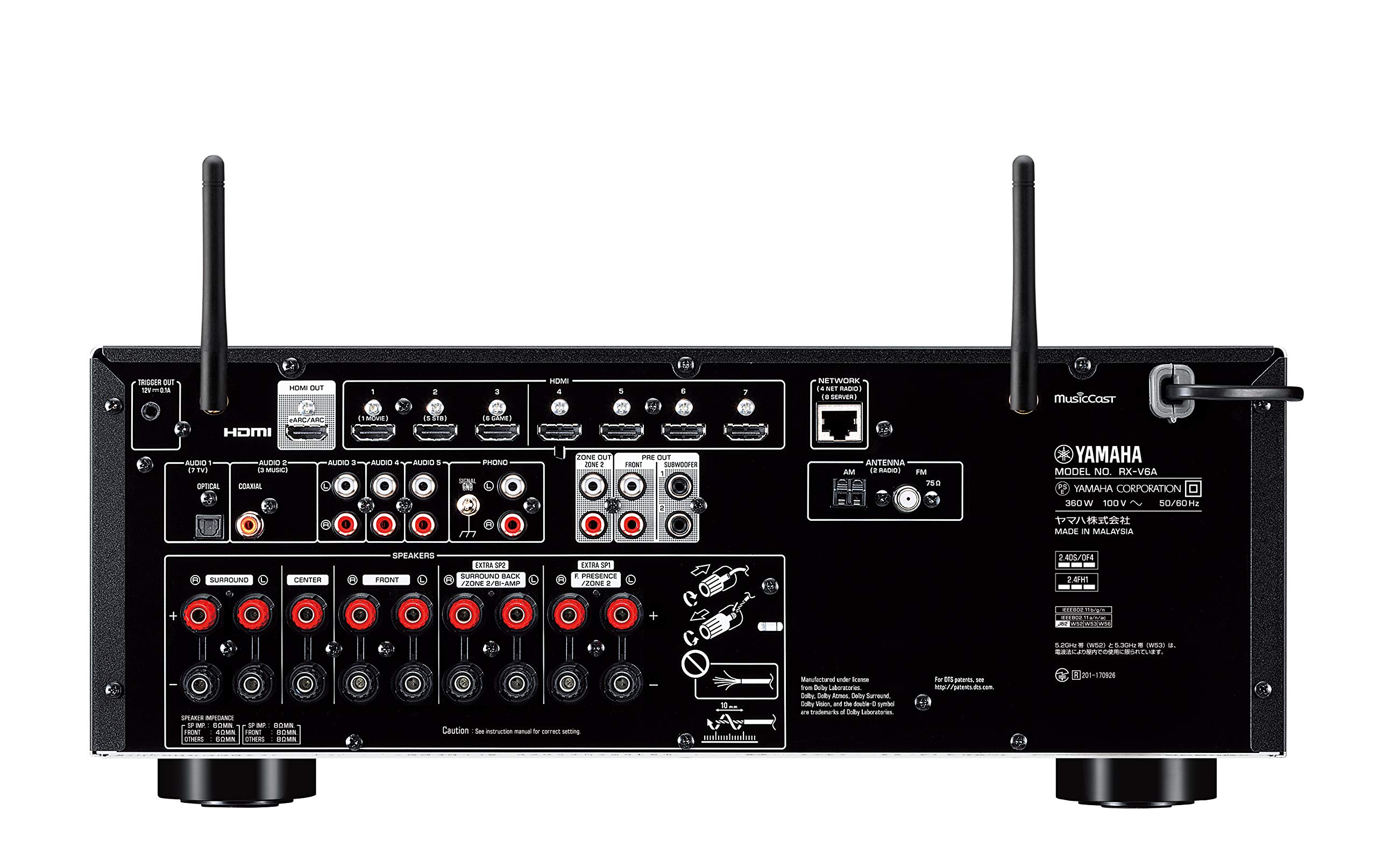 Amazon.co.jp: ヤマハ AVレシーバー RX-V6A(B) 7.1ch Dolby Atmos/DTS 