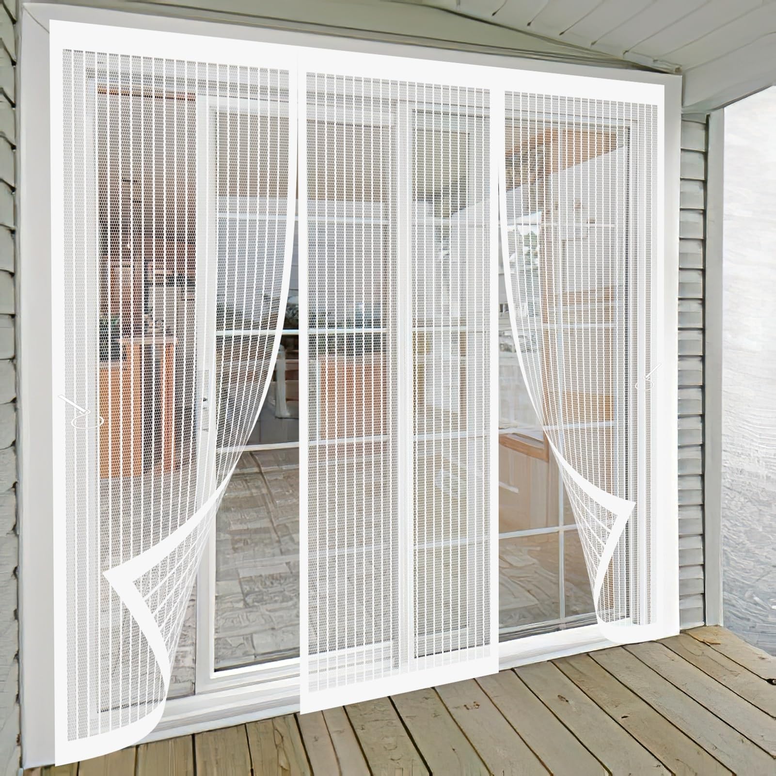 Stgao White Magnetic Fly Screen Door 170 X 212 Cm Keeping Out Flies & Bug, Keep Fresh Air In Fly Screen Door Hundreds Of Sizes For Balcony/Children's Room,