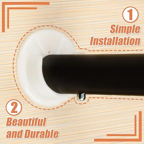 Miniatura 3 de Paquete de 4 soportes de plástico para barra de armario soporte para barra de armario soporte para barra de ducha soporte de tubo para armario para