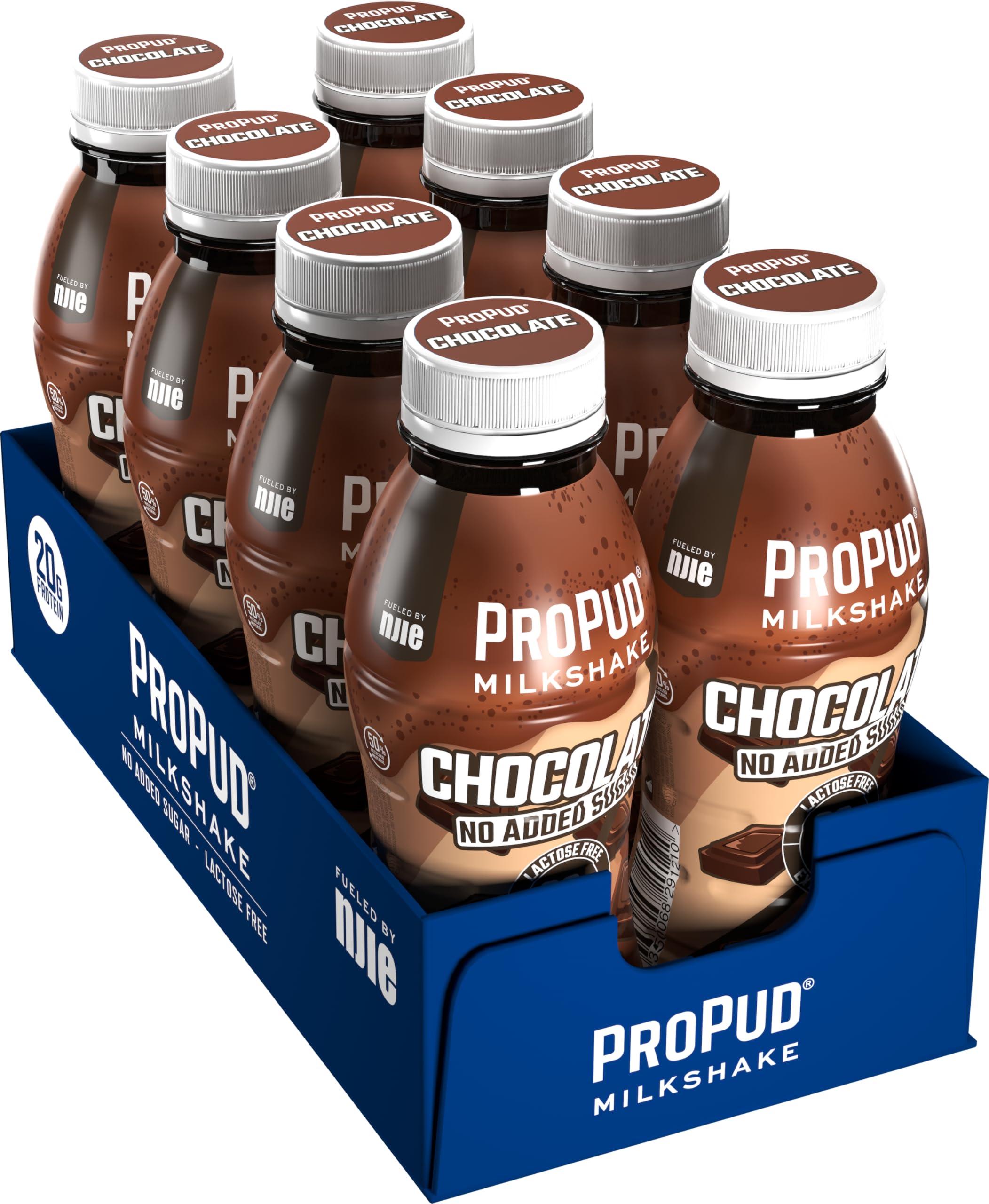 ProPud Protein Milkshake 8 x 330ml Bottles| High Protein Shake | No Added Sugar | Lactose Free| 20g of Protein | Delicious Creamy Flavour (Chocolate)