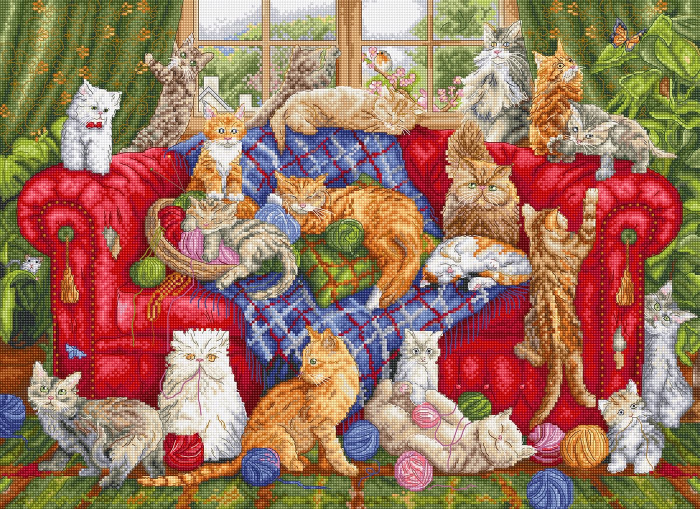 Letistitch counted cross stitch kit ""Meow Manor"", 44x32cm