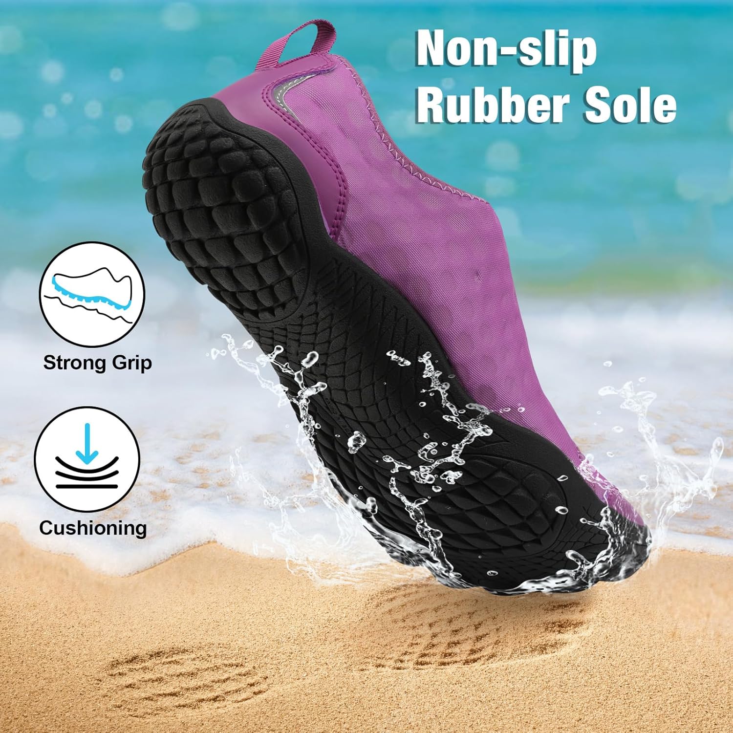 JIASUQI Water Shoes for Women Mens Barefoot Swim Beach Shoes Quick Dry Water Sandals for Adults - Image 3