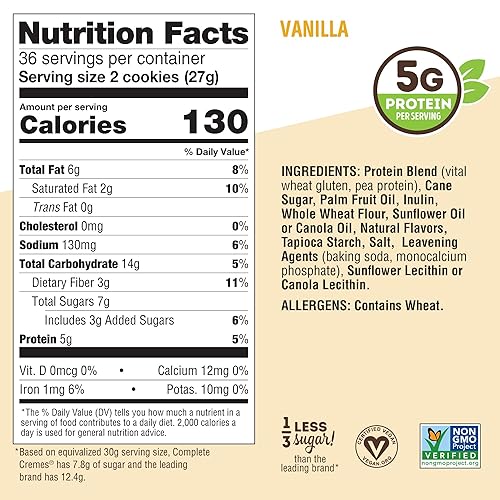 Miniatura 9 de Lenny  Larrys The Complete Cremes galletas sándwich chocolate veganas 018 onzas de proteína vegetal 6 galletas por paquete caja de 12