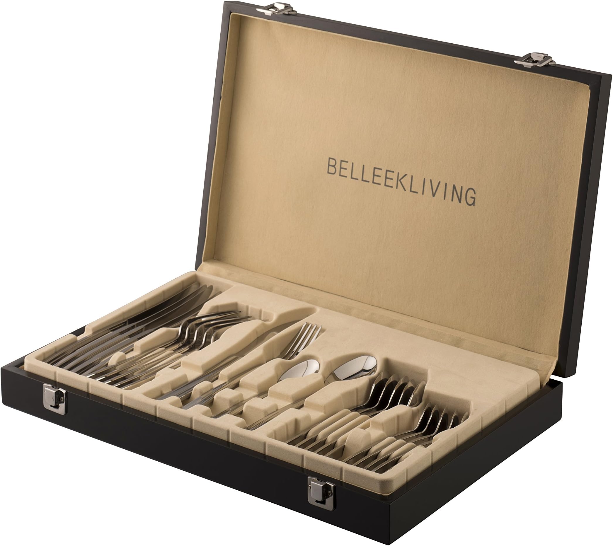 Belleek Pottery 8938 Occasions 24 Piece Cutlery Set, Stainless Steel, Silver, 20 x 30 x 8 cm