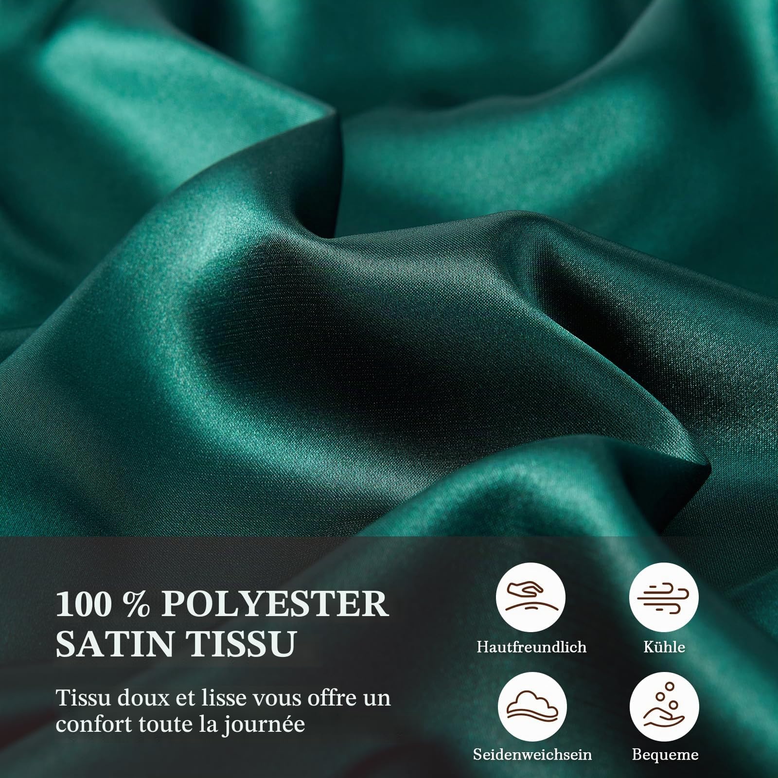 Amy Coulee Peignoir léger en satin pour homme