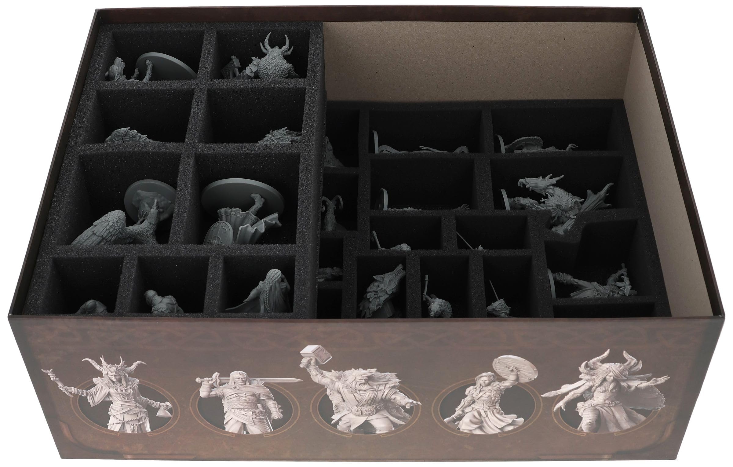 Zestaw piankowy Feldherr kompatybilny z Mythic Battles: Ragnarök - gra podstawowa - miniatury - Wygodne wkładki piankowe do sortowania i ochrony figurek