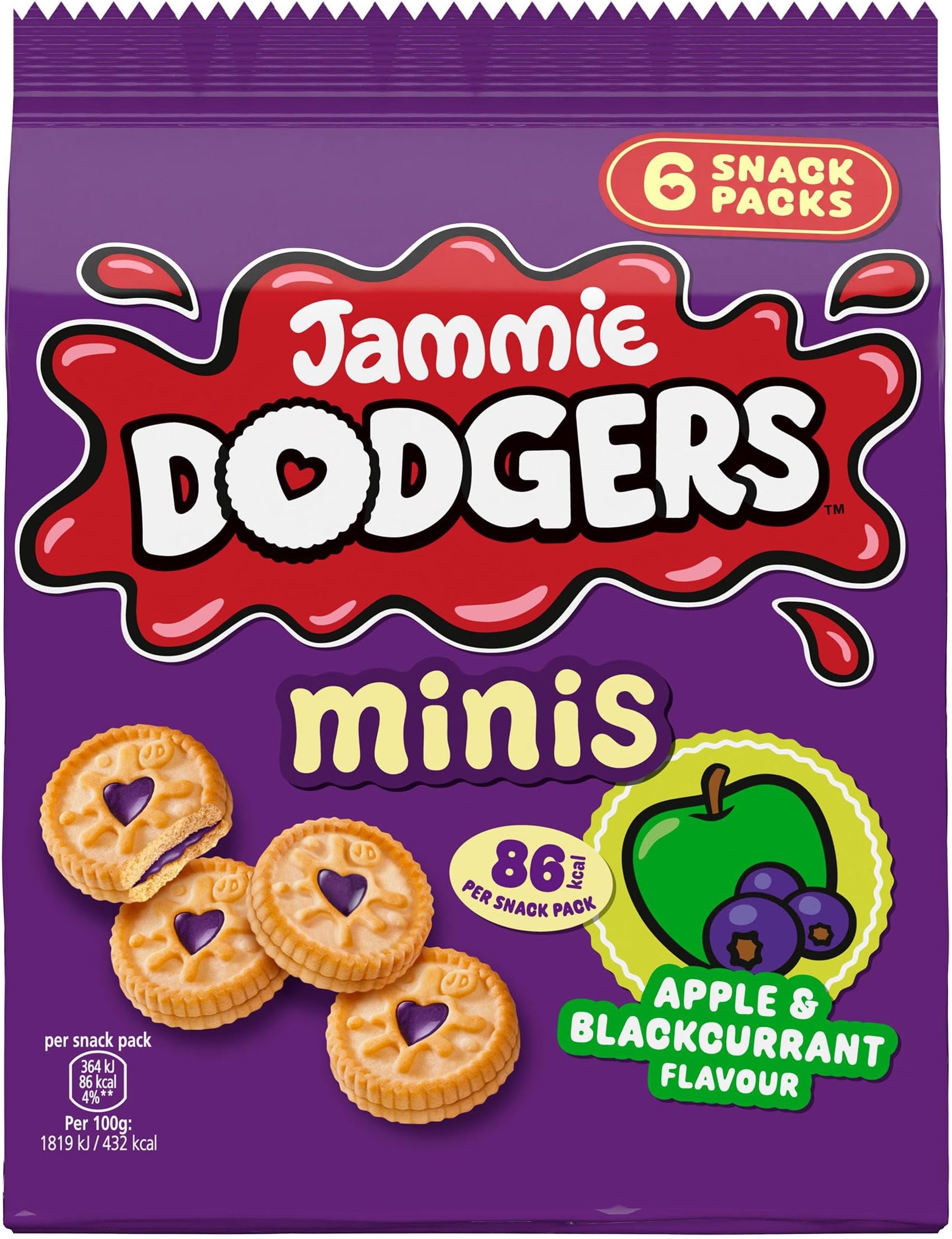 Minis Apple & Blackcurrant Flavour 120g (6 x 20g)