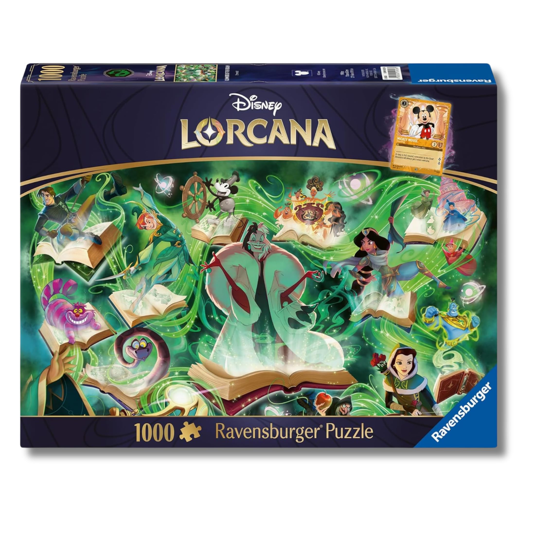 Ravensburger Puzzle 1000 Pezzi, Disney Lorcana: Smeraldo – Puzzle Adulti +14 anni, 70 x 50 cm, Puzzle per Adulti Lorcana, Idee Regalo Disney Lorcana