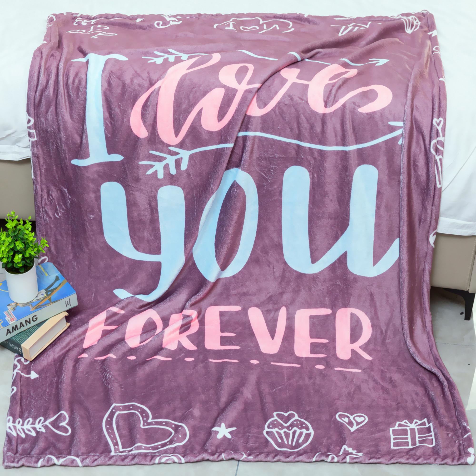 Coperta Personalizzata Per Fidanzata Con Frase D'amore - Morbida Flanella Per Divano E Letto