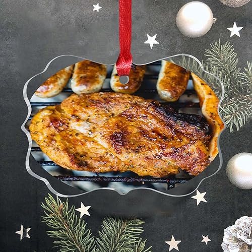 Vista 6 de Grill Master Meat Kebab Adorno de Navidad Fruta Hamburgo Patatas Fritas Cuadro Mariposa Árbol de Navidad Adorno Recuerdo Deliciosa Comida Sabrosa