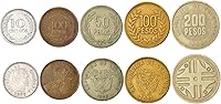 Vista 2 de Colombia 5 Monedas Mixtas 50 Centavos a 200 Pesos Moneda Colombiana Desde 1959