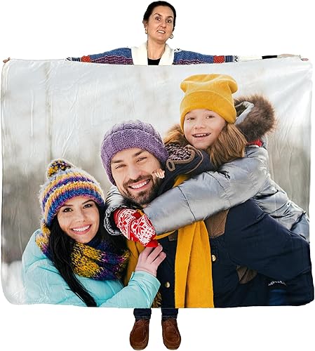 Miniatura 3 de Manta de fotos personalizada Lux con forro polar con respaldo de sherpa  Manta de regalo personalizable  fabricada en los Estados Unidos 50 x 60