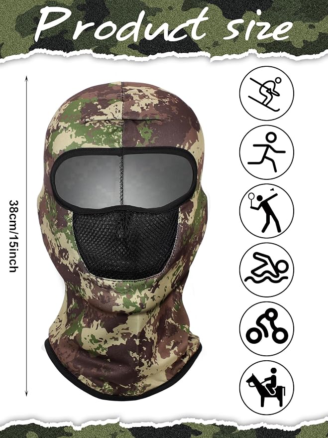 Balaclava camuflaje 9 piezas para esquí y deporte miniatura 3