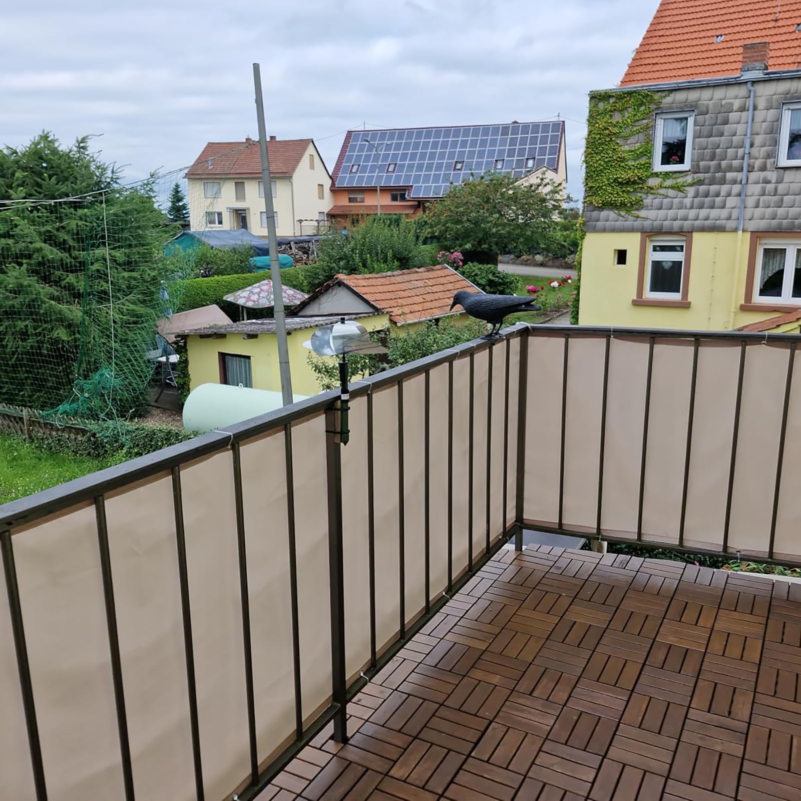 Odporny na warunki atmosferyczne balkon 150 x 300 cm – żywica UV i wiatr, oddychająca osłona tarasu na zewnątrz z przelotkami i wiązaniami dla zwiększonej prywatności i estetycznego wyglądu – idealna