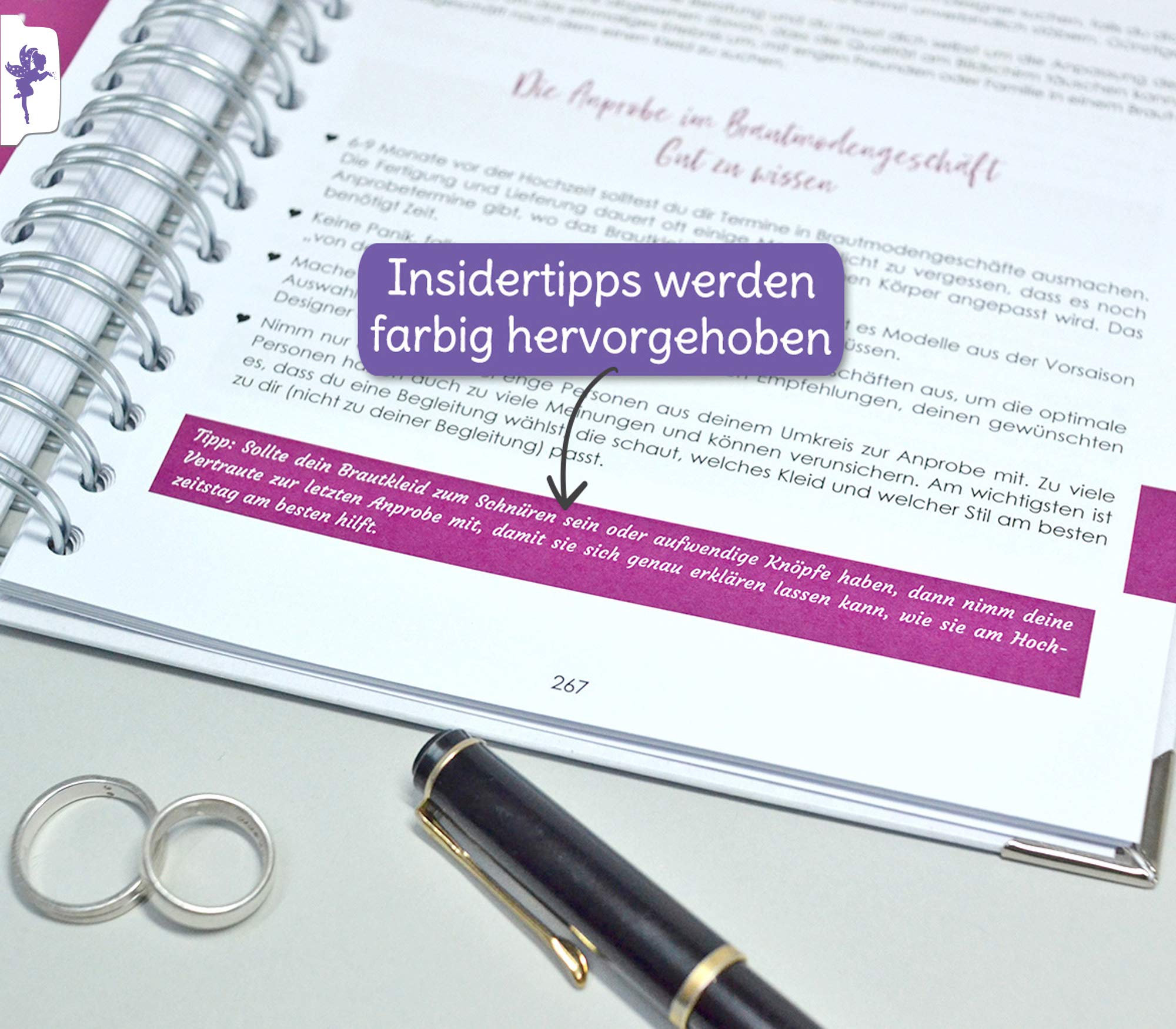 FEENSTAUB Hochzeit planen mit perfekten Hochzeitsplaner Buch 326 Seiten, personalisierbar, inkl. Online Listen, Hochzeitsplanung, Verlobungsgeschenk für beide, Hochzeitsplaner deutsch Rosen