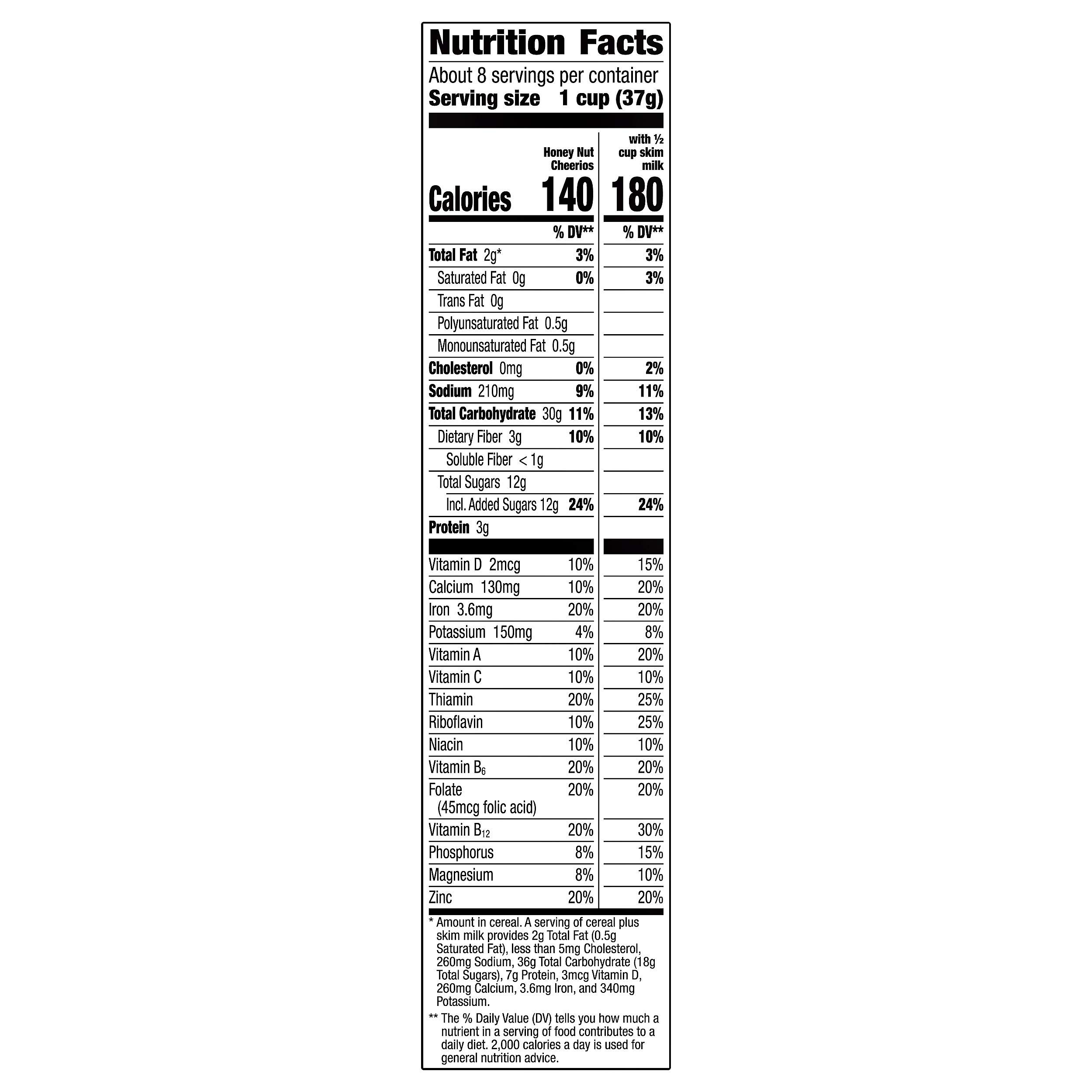 Honey Nut Cheerios Heart Healthy Cereal, Gluten Free Cereal With Whole