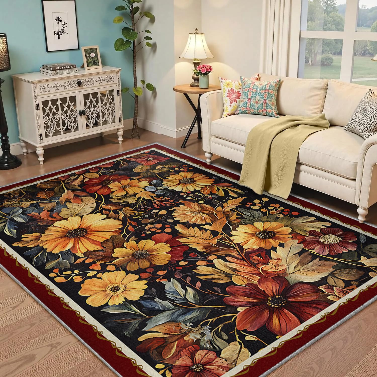 Tapis lavable machine 60x120cm antidérapant et poil bas pour une cuisine ou entrée toujours nette