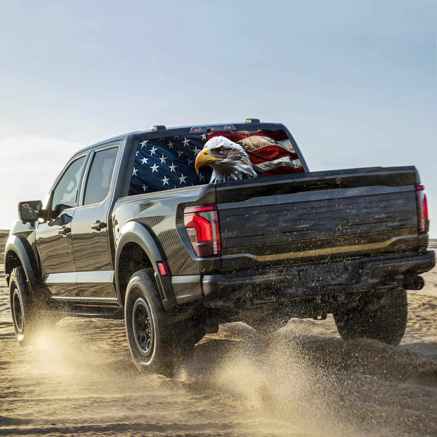 Rear Window Decals for Trucks - 65x17.3 in Back Window American Flag Decals Fit Most Pickup Trucks SUV, Vinyl Back Window Decal Truck Rear Window Graphics for Personalized image 5