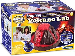 Brainstorm: Utupting Volcano Lab - Science Eruption Kit, Safe Chemical Reactions, Math Technology, STEM Learning, Multilingual, Child 8+
