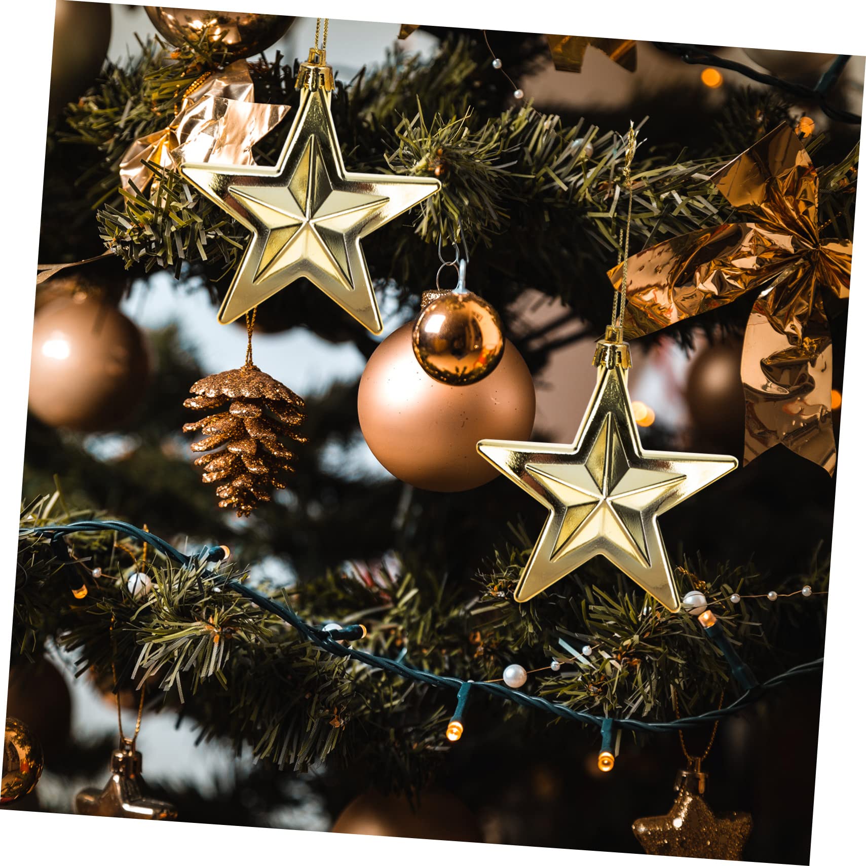 PRETYZOOM 60 STK Weihnachtsbaum-anhänger Christbaumschmuck Weihnachtskugel Ornamente Christbaumkugeln Hängender Weihnachtsstern Anhänger Für Weihnachten Mini-baumschmuck Hausbedarf Plastik